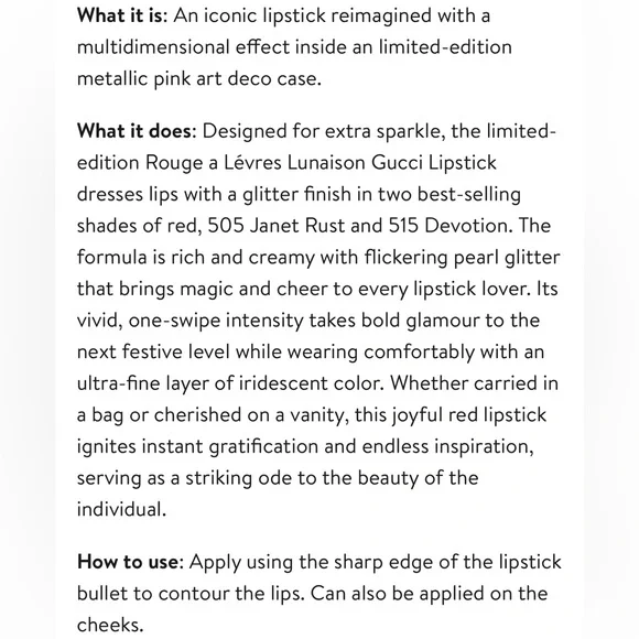 Gucci Velvet Lipstick Limited Edition #505 Janet Rust (Sparkly Red) - Picture 12 of 13